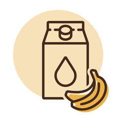 Carton of milk with flavor banana vector icon