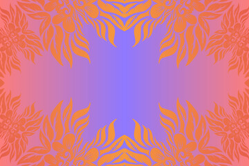 Beautiful classic design colourful  background with flower leaf line art pattern of indonesian culture traditional batik for textile or fashion 
