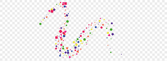 Bright Circle Background Transparent Vector. Geometric Festival Illustration. Multicolored Decoration. Colorful Polka Abstract. Confetti Flying Frame.