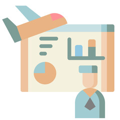 conference event flat style icons