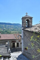 A characteristic street of Castiglione Messer Marino, a medieval village in the Abruzzo region,...