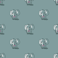 cute elephant seamless vector pattern