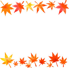 秋の紅葉のシンプルフレーム