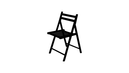 Wooden folding chair silhouette