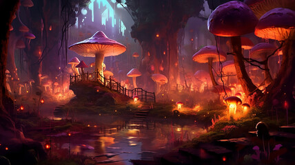 Naklejka premium fantasy landscape fairy tale.