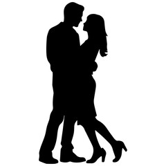 vector illustration of a silhouette of a loving couple
