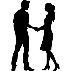 vector illustration of a silhouette of a loving couple