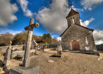 Chapelle Saint-Val&eacute;rien et cim&eacute;ti&egrave;re de Journans, Ain, France