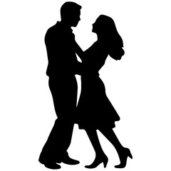 vector illustration of a silhouette of a loving couple