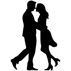 vector illustration of a silhouette of a loving couple