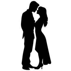vector illustration of a silhouette of a loving couple