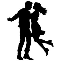 vector illustration of a silhouette of a loving couple