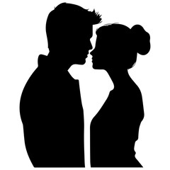 vector illustration of a silhouette of a loving couple