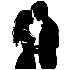 vector illustration of a silhouette of a loving couple