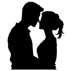vector illustration of a silhouette of a loving couple