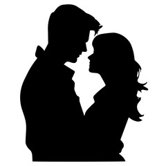 vector illustration of a silhouette of a loving couple