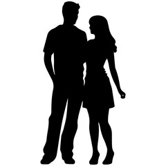 vector illustration of a silhouette of a loving couple