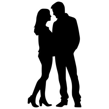 vector illustration of a silhouette of a loving couple