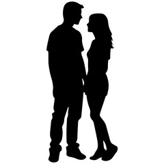 vector illustration of a silhouette of a loving couple