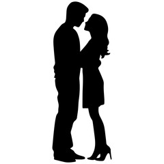 vector illustration of a silhouette of a loving couple