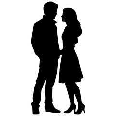 vector illustration of a silhouette of a loving couple