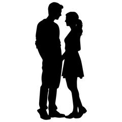 vector illustration of a silhouette of a loving couple