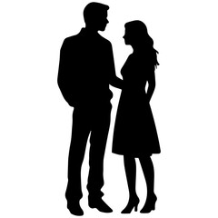 vector illustration of a silhouette of a loving couple