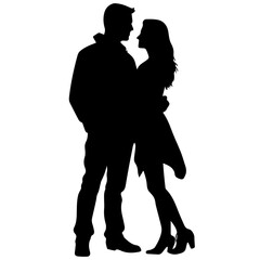 vector illustration of a silhouette of a loving couple