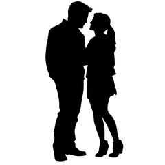 vector illustration of a silhouette of a loving couple