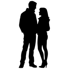 vector illustration of a silhouette of a loving couple