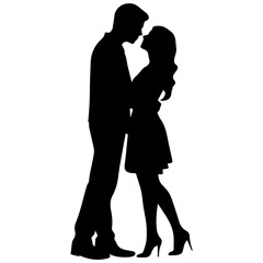 vector illustration of a silhouette of a loving couple