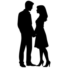 vector illustration of a silhouette of a loving couple