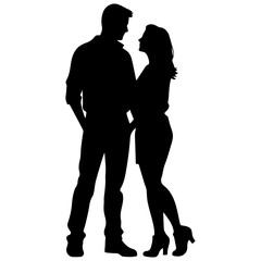 vector illustration of a silhouette of a loving couple