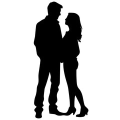 vector illustration of a silhouette of a loving couple