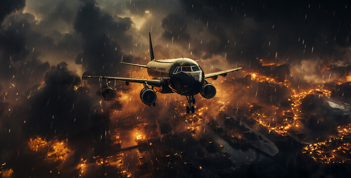 identical skyscrapers in a large city being destroyed because plane hd wallpaper