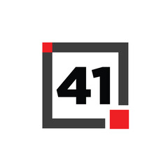 41 number with square icon. 41 dot monogram.