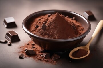 chocolate powder on table