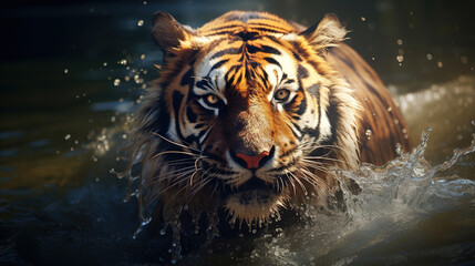 Tiger in the Water.Generative Ai