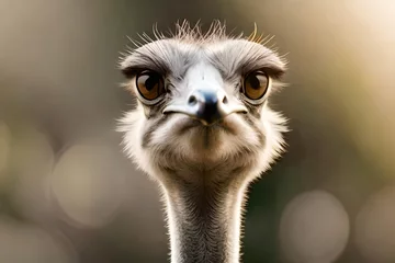 Fotobehang portrait of an ostrich © tippapatt