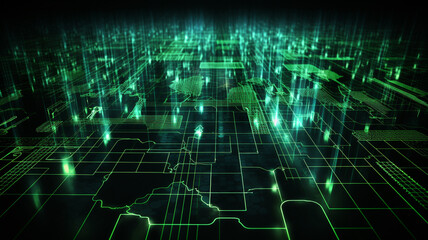 Fototapeta premium Abstract technology digital line electronic network data innovation concept background.