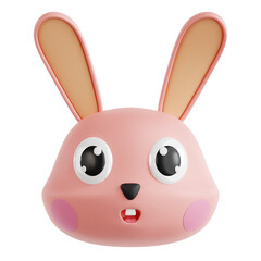 3D rabbit head icon