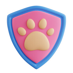 3D shield protecting animal icon