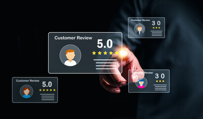 feedback, quality, rating, review, survey, experience, user, opinion, consumer, customer. pointing...