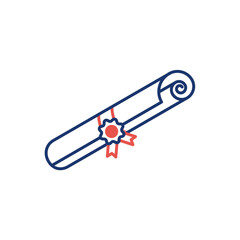 vector illustration of diploma roll education concept