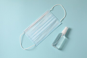 medical mask on a blue background