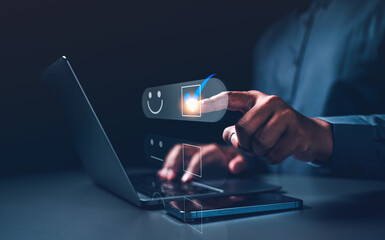 satisfaction, check, choice, mark, survey, consumer, document, choose, feedback, opinion. touching at list of survey, check satisfaction and review feedback consumer survey. mark choice choose.