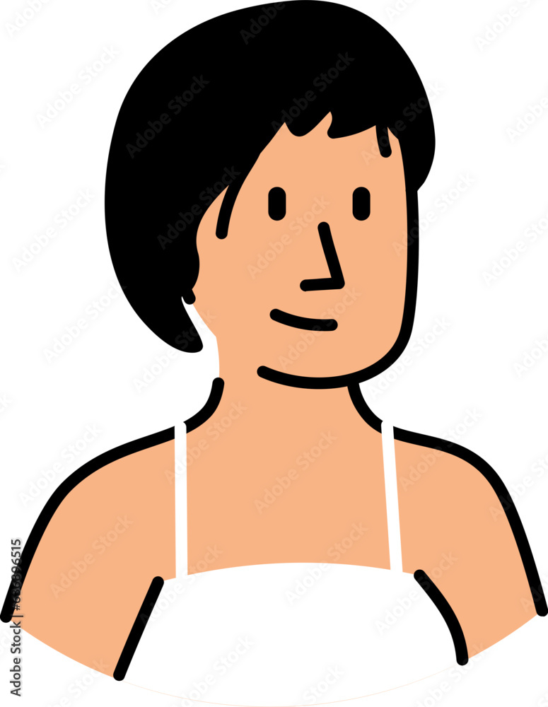 Poster Woman profile line icon