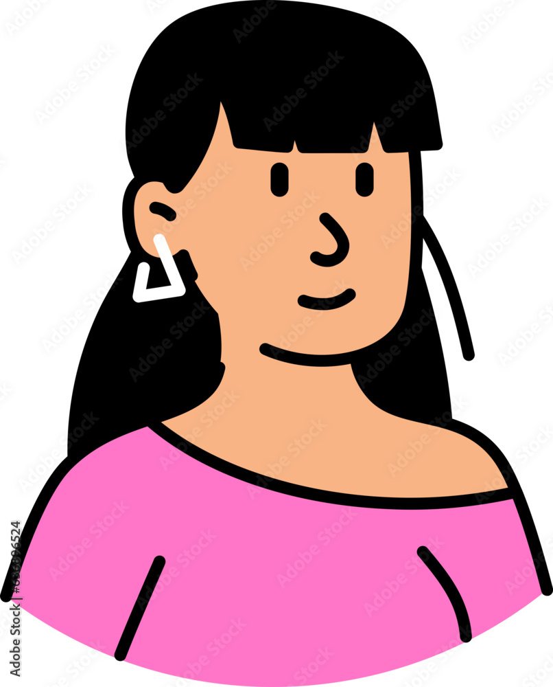 Poster woman profile line icon