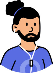 Fototapeta premium Man profile line icon