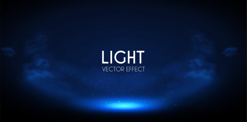 Show light. Colorful spotlights with fay. Transparent light effect.